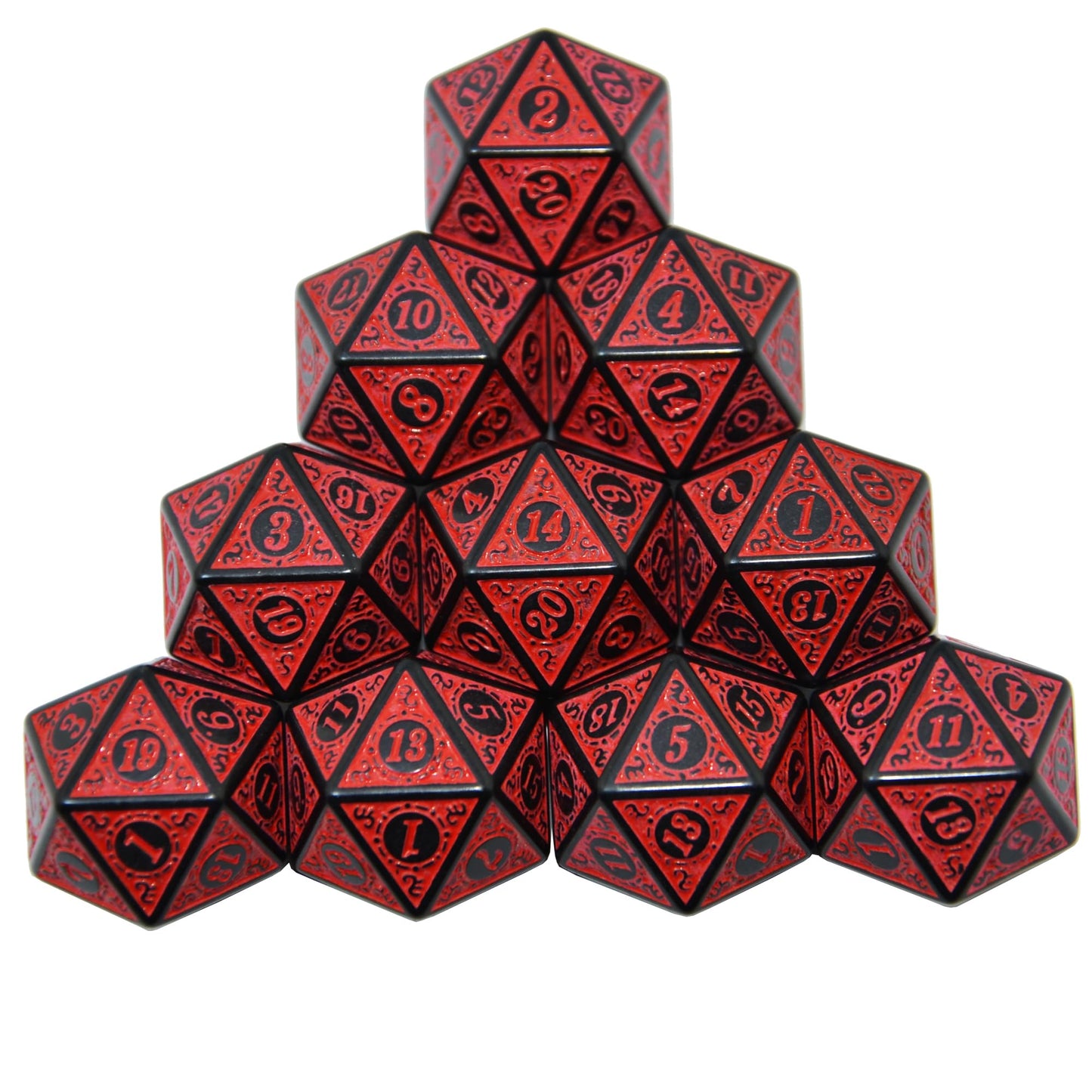 SmartDealsPro 10-Pack Retro 26mm Large 20 Sided Dice D20 Polyhedral Dice for DND RPG MTG Table Game(Retro Red)