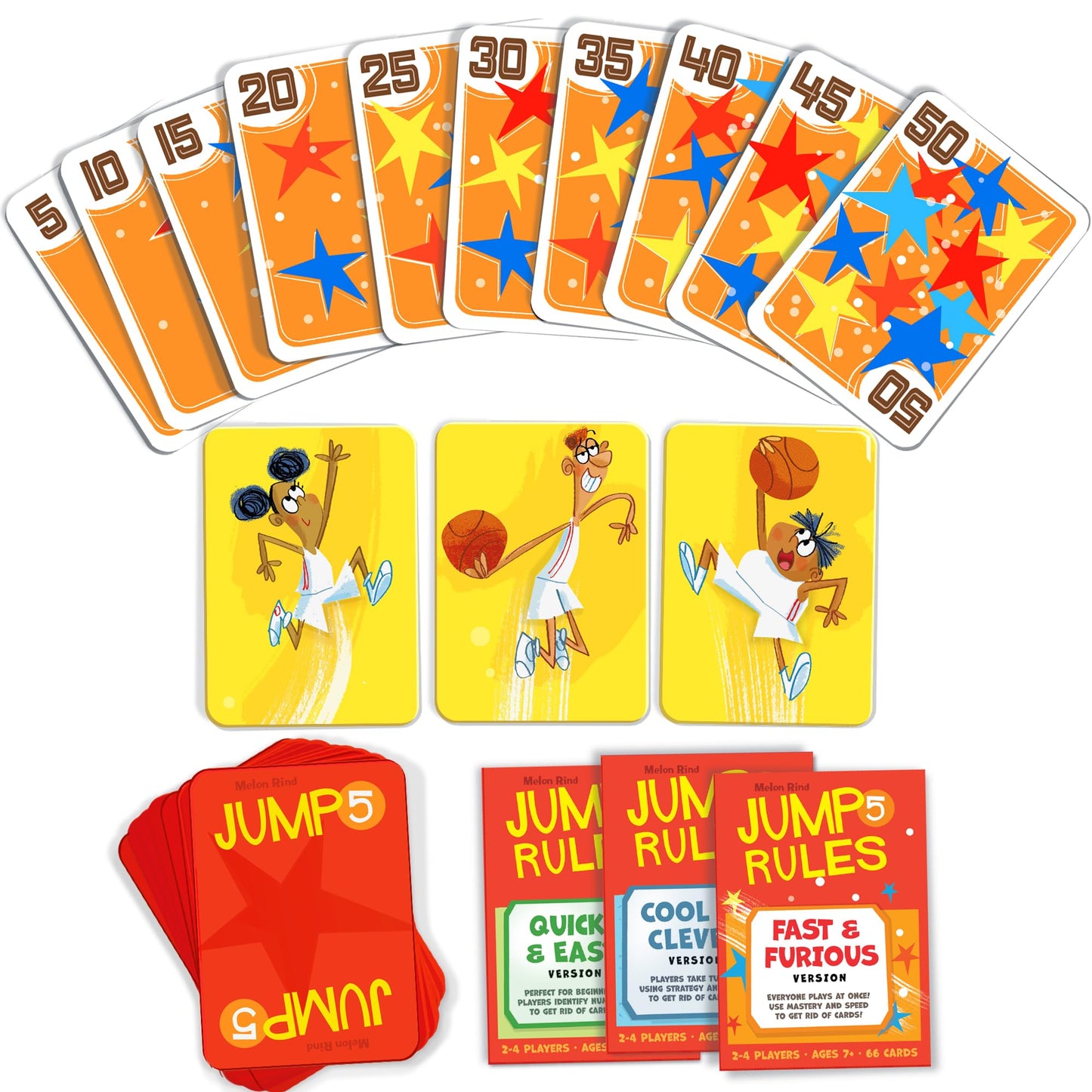 Melon Rind Jump 5, Math Game For Kids (Ages 7+) - Fun Multiples Of 5 Card Game - Engaging Math Game For Kids, Perfect For Holida