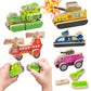 Teekdeer Wooden Military Building Blocks,33 Pcs Snap-Together Toy for 3-6 Year Olds,Montessori-Inspired Fine Motor Skill Educati