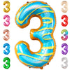 Katchon, Huge Donut Number 3 Balloon - 40 Inch | Number 3 Donut Balloon | Donut Birthday Party Decorations | Donut Number Balloons | Donut Party Decorations | Donut 3 Balloons For Birthday Decorations