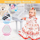 Love&Mini Piano Toy Keyboard White 31 Keys For Age 2+ Year Old Girls Boys Birthday Gifts, Kids Keyboard Toy Instruments White Piano With Microphone And Stool