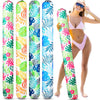 Soulchen 4 Pack Inflatable Pool Noodles Soft Fabric Covered 54'' Large Swim Noodles for mature-themeds Hawaii Tropical Palm Leaves enhanced Buoyancy for Pool Swimming Floating Beach Party Decor (Mixed)