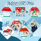 CY2SIDE 24 Set Christmas Ugly Sweater Scene Sticker for Kids Make a Winter Sweater Scene with Penguin Sticker Make Your Own Chri