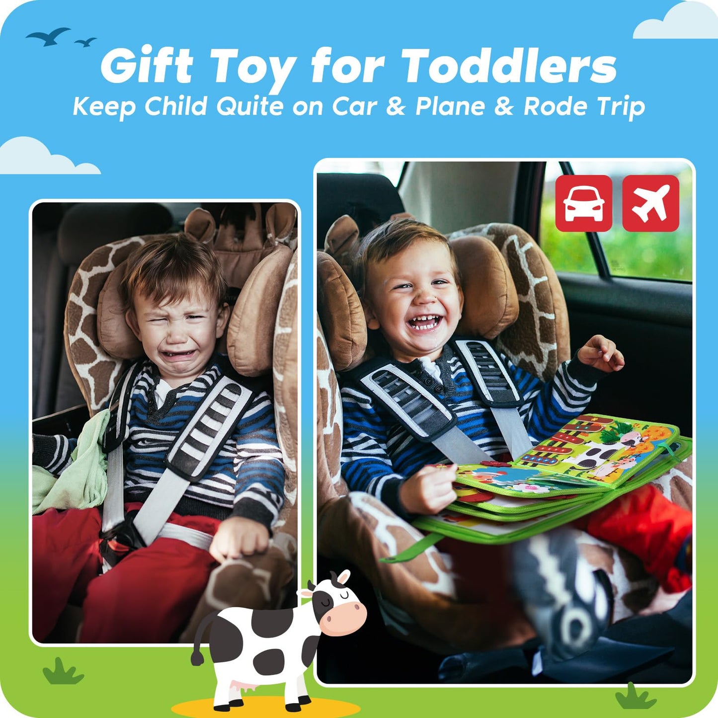 Inklab Toddler Busy Board Ages 3-5, Learning Toys For 4 Year Old, Sensory Toys For Kids With Autism, Preschool Learning Activiti