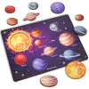 Zeoddler Upgraded Solar System Puzzle for Kids 3-6, Wooden Space Toys, 11.8 x 8.6 inches, Educational Gift for Boys & Girls