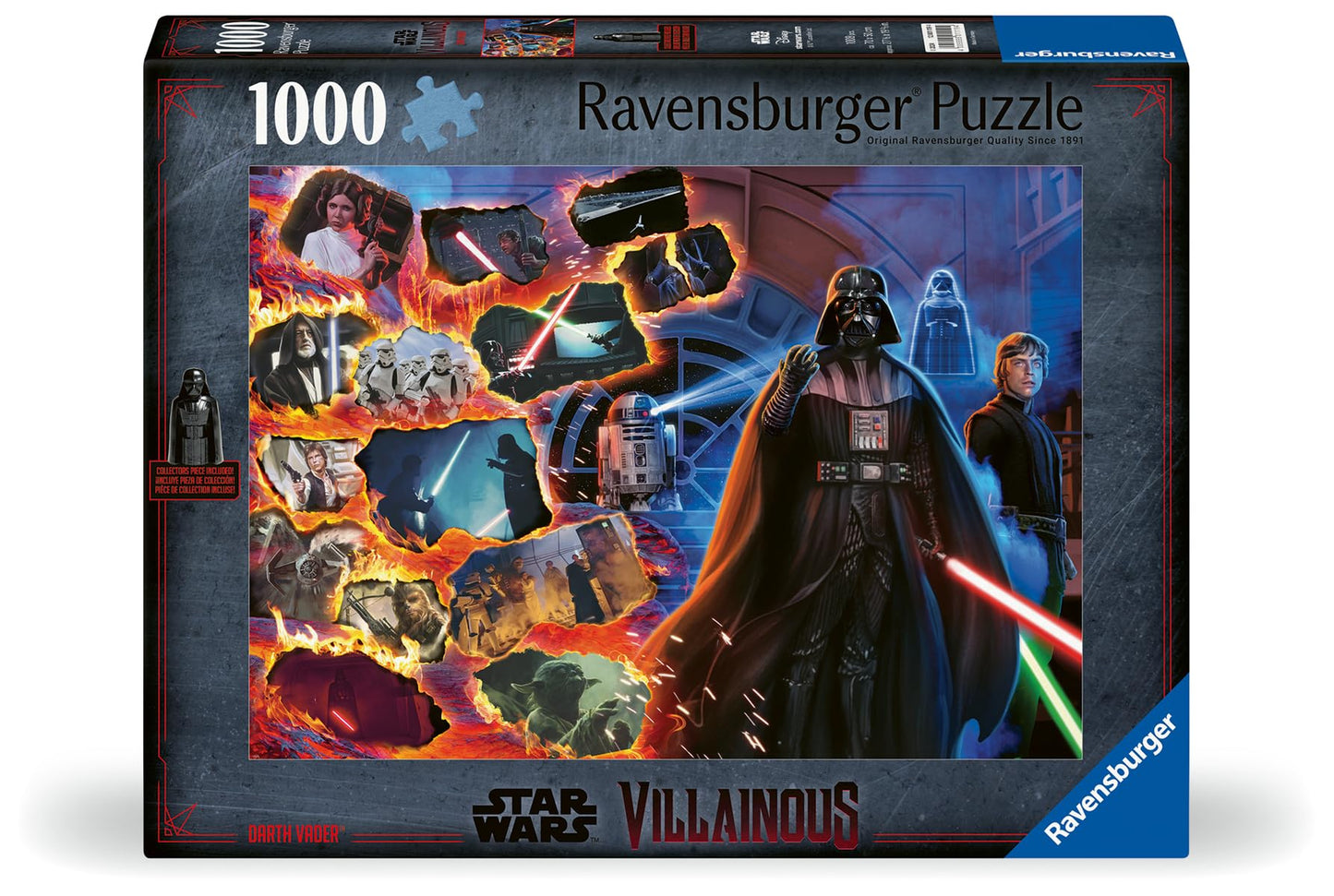 Ravensburger Star Wars Villainous: Darth Vader and Figurine 1000 Piece Jigsaw Puzzle for Adults - 12001119 - Handcrafted Tooling
