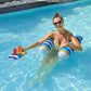 Finduwill 2 Pack Pool Floats Hammock With Drink Float, Inflatable Multi Purpose 4-In-1 Water Hammocks Floaties (Saddle, Lounge Chair, Hammock, Drifter), Pool Float Lounger For Adults (Green&Rainbow)
