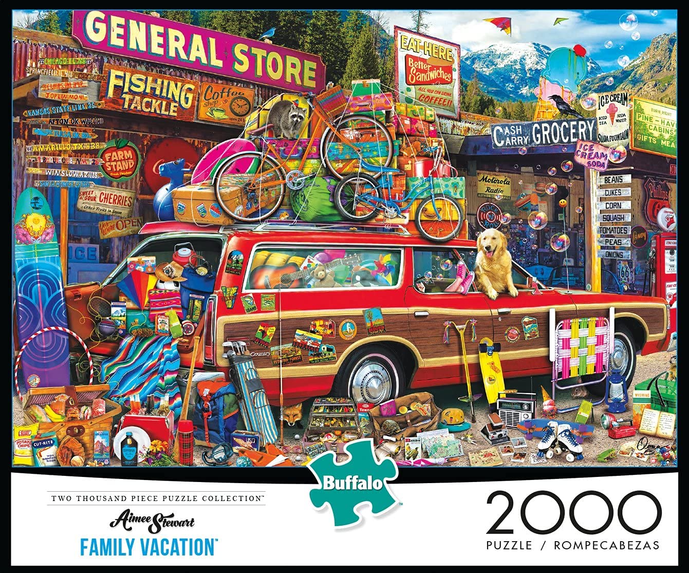 Buffalo Games 2000 Piece Jigsaw Puzzle - Aimee Stewart Family Vacation, Large, Multicolor, Model 2067, Paperboard