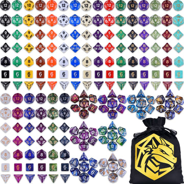 Amiven DND Dice Sets 30 x 7 (210pcs) Polyhedral RPG Dice for Dungeons and Dragons Tabletop Role Playing Adventure Games, with a