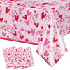 AIBIIN 3 Pcs Valentine s Day Tablecloth Pink Heart XOXO Love Table Cover Disposable Party Table Decoration for Girls Night Gale