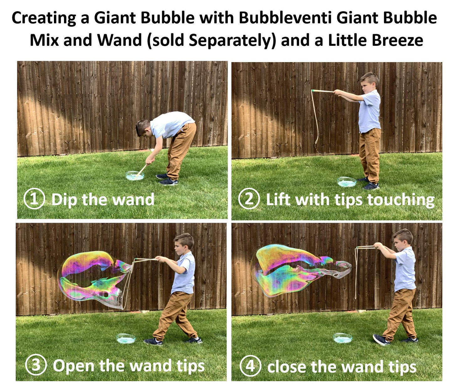 Bubbleventi Giant Bubble Mix | Made in USA |100% Vegan Non-Toxic Powder Makes 10 Gallons of enhanced  Big Bubble Solution for kids STEM fun | Use in Bubble Wands + Machines
