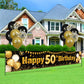 50Th Birthday Decorations For Men Women Black And Gold, Black Gold Birthday Yard Banner And 18 Pcs 50Th Happy Birthday Balloons For 50Th Anniversary Birthday Party Supplies Indoor Outdoor Yard Decor