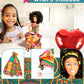 Koolorez: Edith - Our Queens Black Doll Set - Brown/Black Afro Doll W/Movable Joints - Lovely 12.5'' Dark Skin & Diversity Dolls