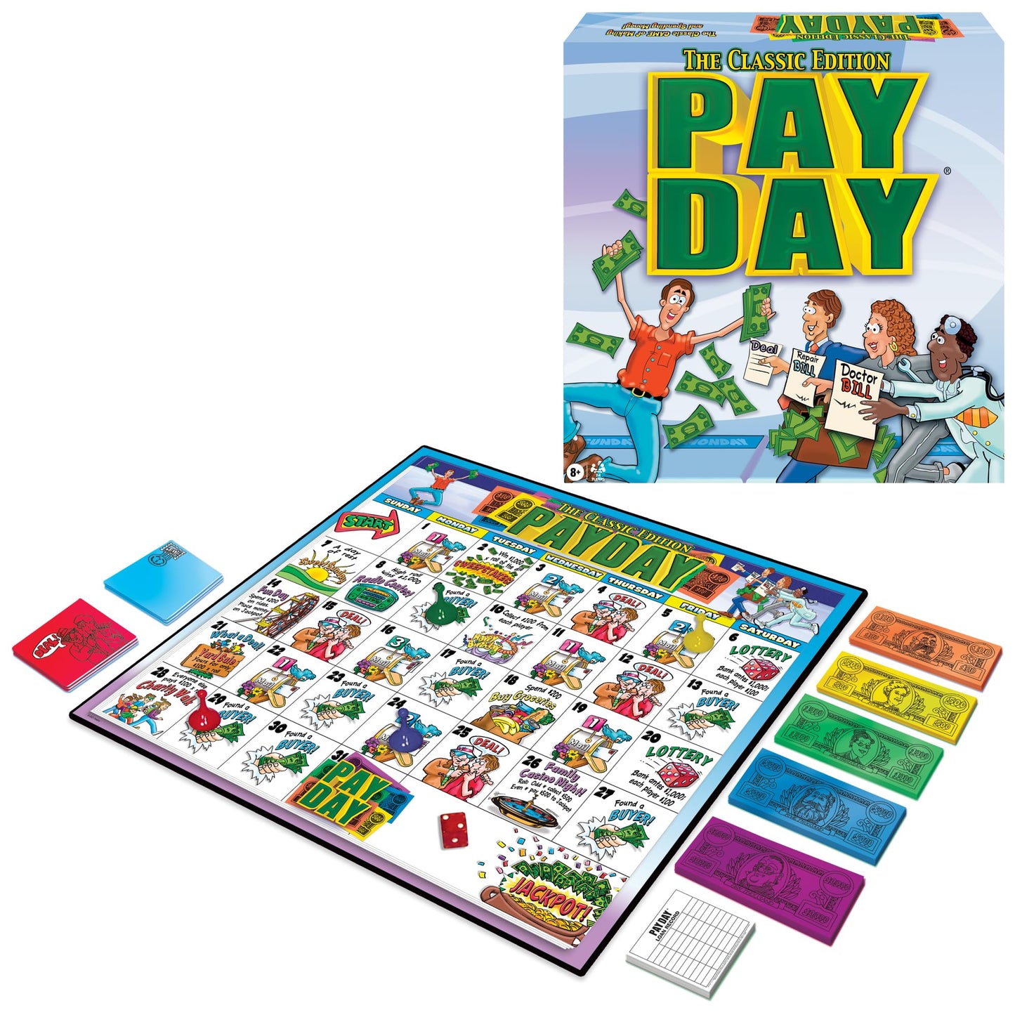 Winning Moves Pay Day Game - 2-4 Players, Ages 8+, Multicolor, 2.1 x 8.6 x 17.1 inches, Model 1087, Fun