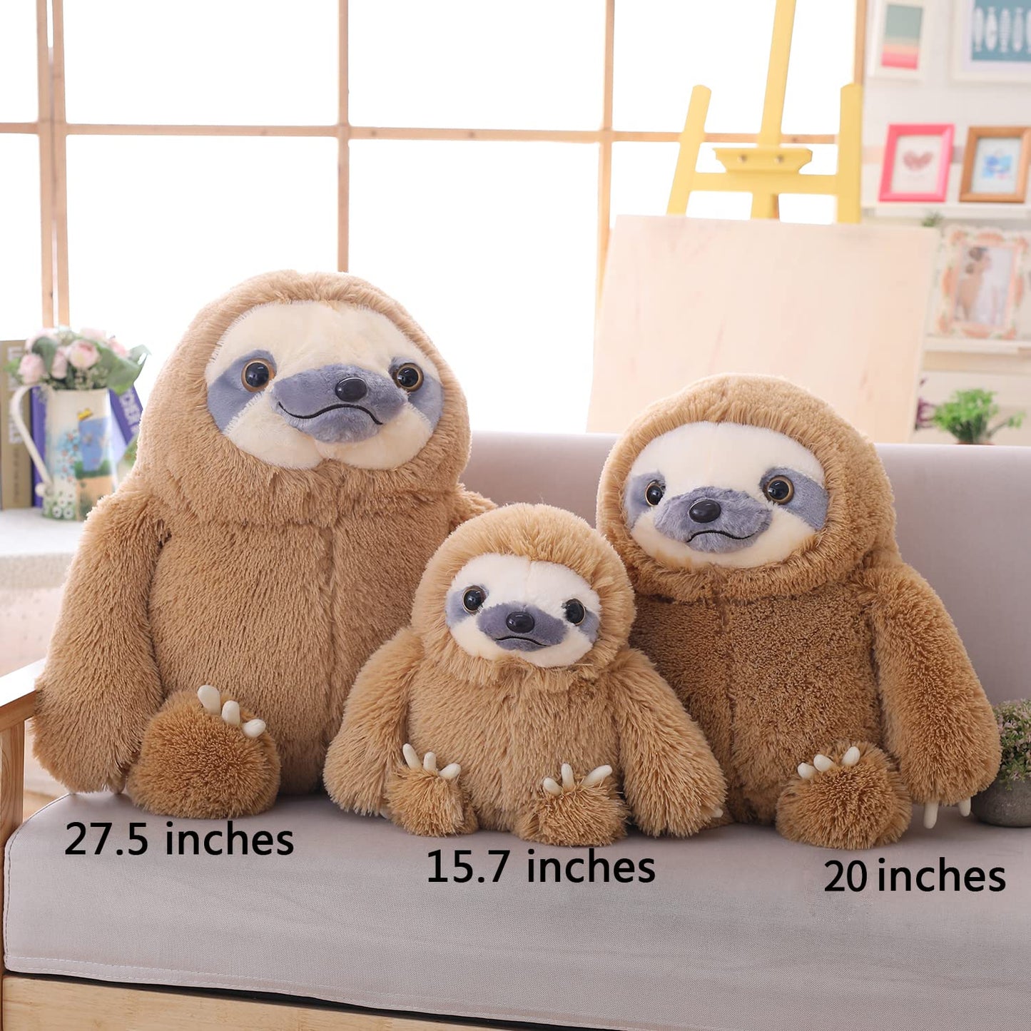 Winsterch Cute Sloth Stuffed Animal Toy,Small Plush Sloth Tedy Bear Stuffed Animal Toys For Kids Birthday Gift Baby Doll (15.7 I