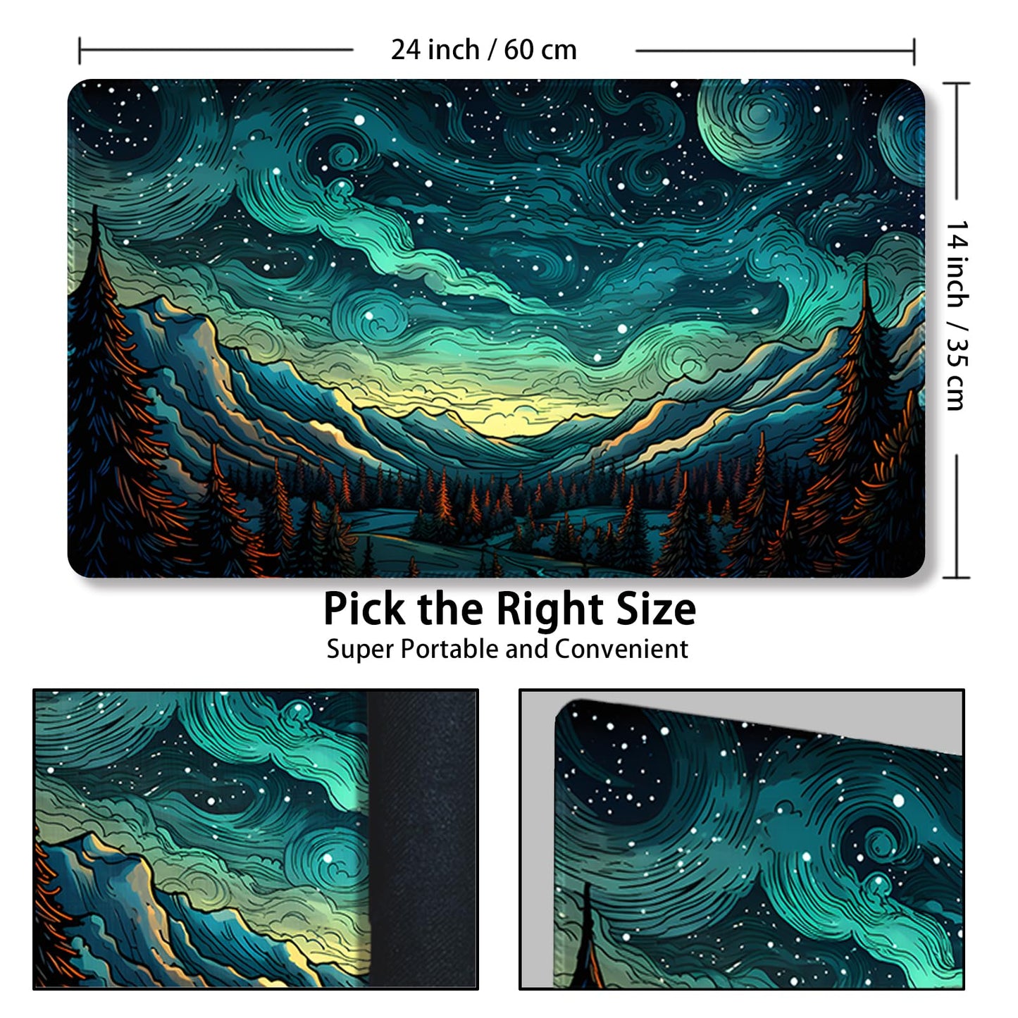 Malqiqi Playmat For Mtg, With Free Storage Bags,Game Mat 24 X 14 Inches, Tcg And Board Game Mat For Cards,Mousepad Desk Mats (Regular,Magic Mat 1)