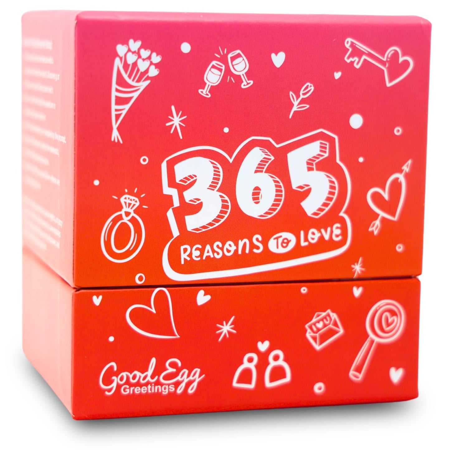 Good Egg Greetings Conversation Cards for Couples - 365 Romantic Questions - Core Deck - Red Cardstock