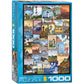 Eurographics Lighthouses Vintage Ads Puzzle (1000 Piece), 6000-0779 , Blue