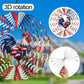 Rooster Metal Wind Spinners For Outdoor,Birthday Gifts For Women Mom Grandma, 12 Inch Garden Decor American Flag Wind Spinner Bi