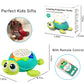 Baby Toys 6-12 Months, 5 In 1 Musical Projector Turtle Crawling Toys Tummy Time Infant Baby Toys 0-3 3-6 7 8 9 12-18 Months 1 Ye