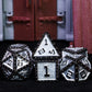 Udixi Metal Dice Set D&D, Rivet Metal Dnd Dice Set For Role Playing Games (Black Nickel Silver)