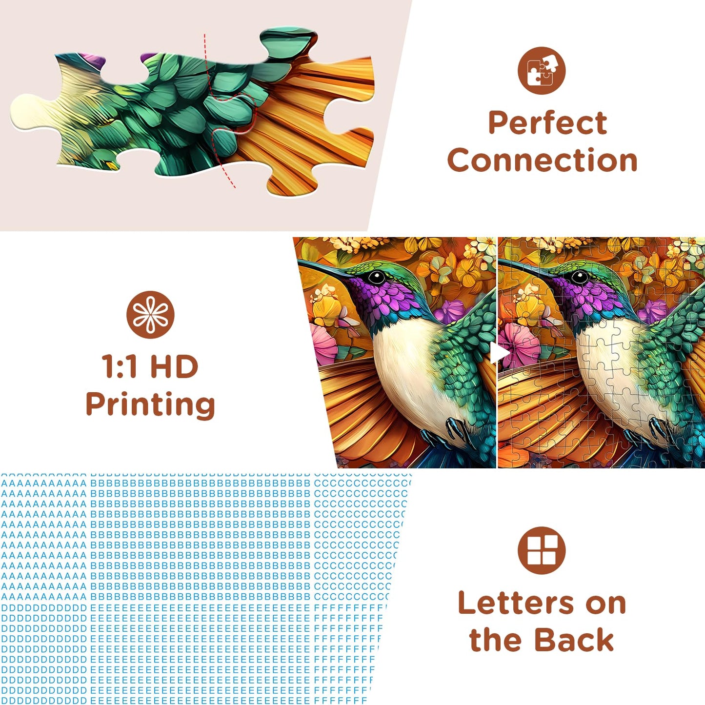 mature-themed Puzzles 300 Pieces  Hummingbird Floral Jigsaw Puzzles for Kids mature-themeds Seniors 300 Pieces  Glossy Sturdy Vibrant Puzzle 300 Piece  Challenging Puzzle Great Gift for Family Friends