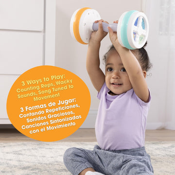 Beb   Fuerte Baby Workout Toys By Robin Arzon - Count & Groove Bouncy Barbell - Baby Play Gym Toys With Lights And Sounds - Coun