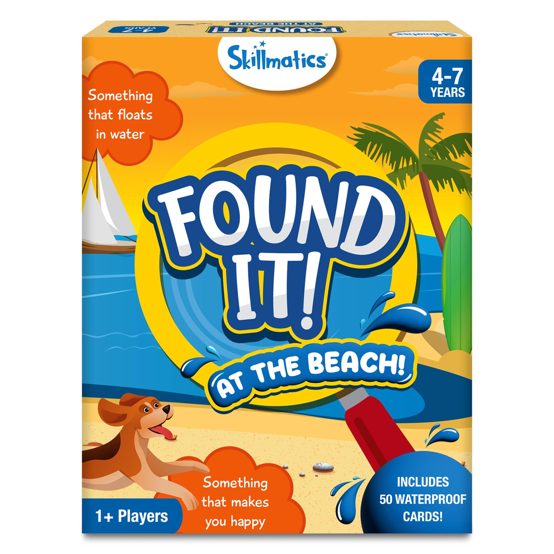 Skillmatics Scavenger Hunt Card Game - Found It Beach, Outdoor Learning Toys, Perfect For Boys, Girls And Families Who Love Board Games, 50 Waterproof Cards, Travel Game, Gifts For Ages 4, 5, 6, 7