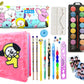 Neel Cotton School Stationery Set, School Supply Set For Kids Bts Theme Pencil Case With All Stationery, Birthday Gift Set For K