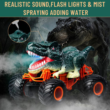 Dinosaur Monster Truck Toys,Remote Control Dinosaur Car, 2.4Ghz RC Truck for Toddlers, Electric Hobby RC Cars with Light & Music