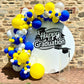 Yellow Blue Balloons, 12 Inches Blue Yellow White Balloons With Confetti Balloons Dark Blue Latex Balloon Helium For Kids Birthd