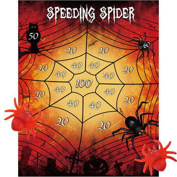 Astaron Halloween Party Supplies Throw The Spider On The Web Halloween Party Games With 2 Sticky Spiders Larger Halloween Poster Birthday Party Games