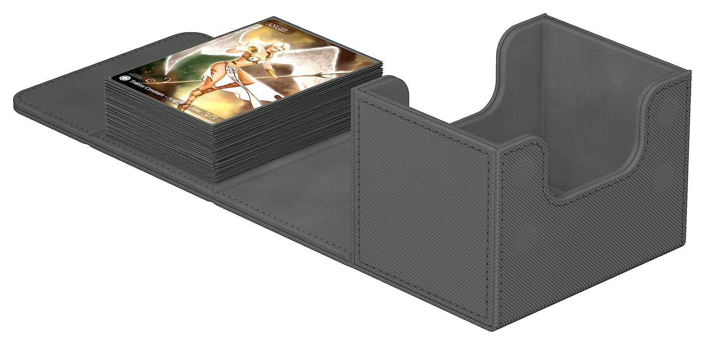 Ultimate Guard Sidewinder 100+, Deck Box For 100 Double-Sleeved Tcg Cards, Grey, Magnetic Closure & Microfiber Inner Lining For Secure Storage