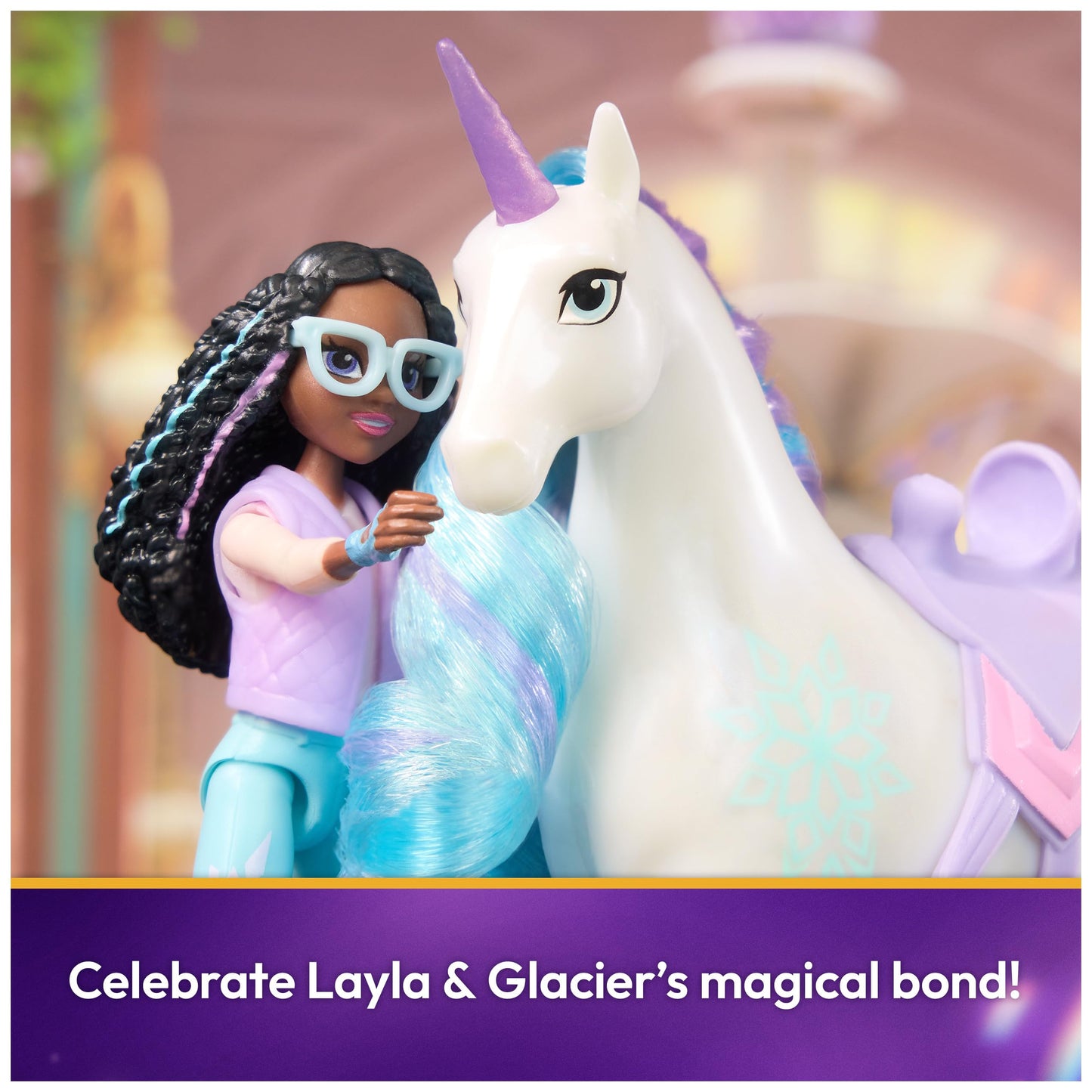 Unicorn Academy, Layla & Glacier Set With 2 Riding Accessories & Hair Styling Tool, Dolls & Unicorn Toys For Girls Ages 4 And Up