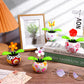 4 Pack Solar Dancing Butterfly Toy Solar Powered Dancing Sun Flower in Colorful Pots Swinging Rose Flip Flap Animated Bobblehead Dancer Window Sun Catcher Car Dashboard Decor