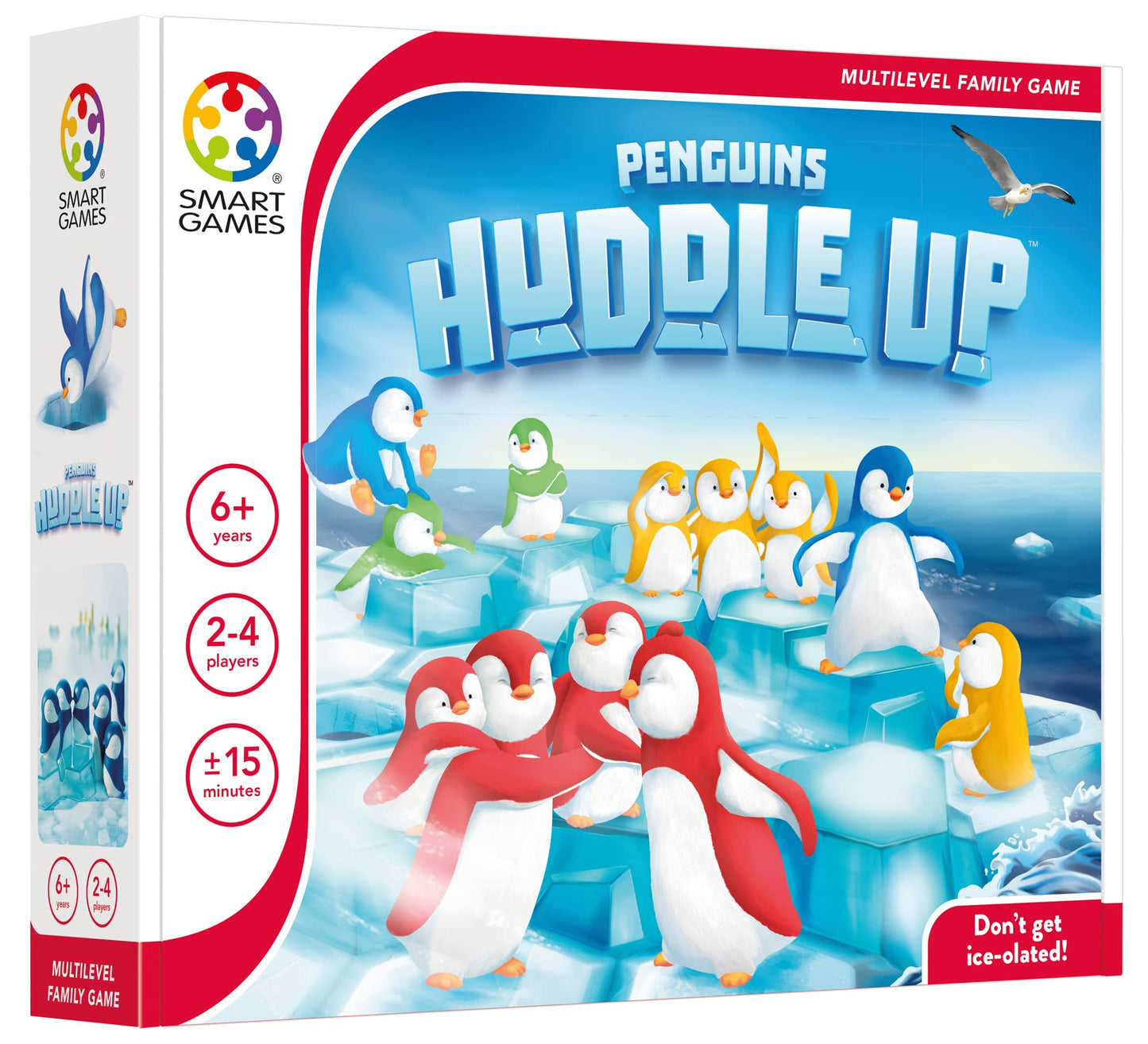 SmartGames - Penguins Huddle Up, Multiplayer Strategy Game, 2-4 Players, 6+ Years, Black