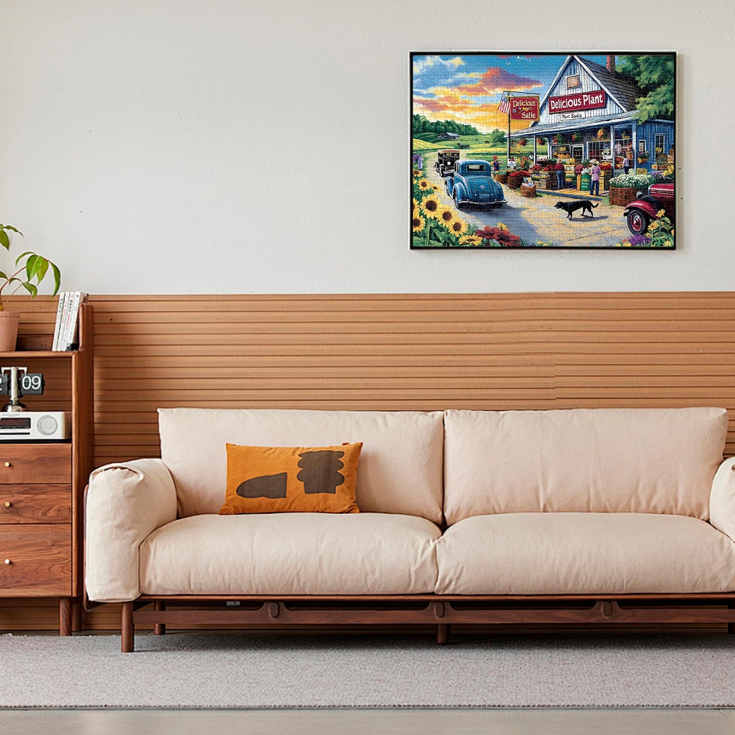 500 Piece Puzzles for mature-themeds  Sunflower Field with Car House & American Flag Jigsaw Puzzles 20.5 x 15 in  Relaxing Country Jigsaw Puzzle  Challenging Puzzle Perfect Game Gift for Holidays & Family Fun