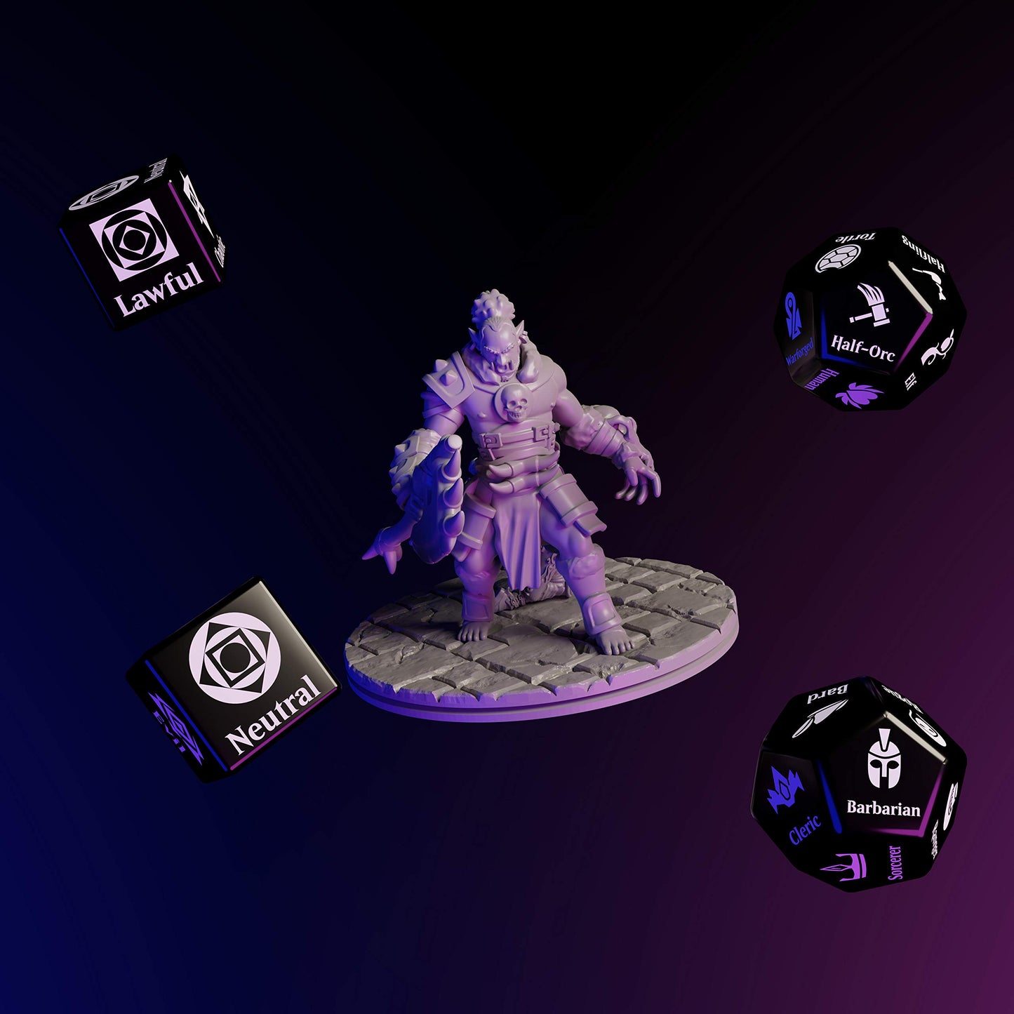 Citadel Black Character Randomizer Dice Set - Resin, Standard Size, Black - Ideal for Dungeons & Dragons 5th Edition and Tabletop RPGs