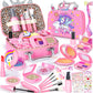GINMIC Pretend Makeup for Toddlers, Pretend Play Makeup for Little Girls,Toddler Toys Makeup kit with Unicorn Cosmetic Bag for L