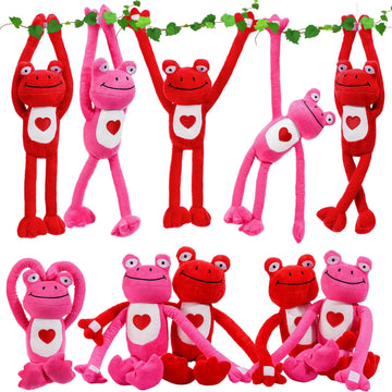 Blueweenly 10 Pack Valentines Day Bulk Hanging Animal for Kids 19.7 Inch Plush Stuffed Cute Plush Doll with Hand Soft Romantic 