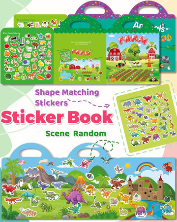 3 Pack Reusable Sticker Book For Toddlers 2-4 Years, Toddler Sticker Book For Kids, Toddler Activities Crafts Preschool Learning