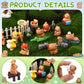 48 Pcs Mini Capybara Figures Playset Simulation Capybara Model Miniature Garden Accessories Wood Mini Fences Bridge Mountain Fig