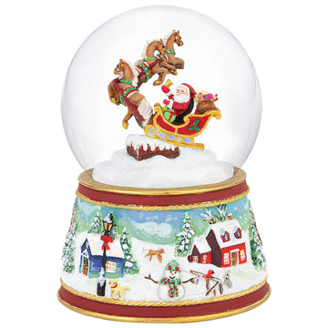 Breyer Horses 2021 Holiday Collection | Musical Snow Globe -Santa'S Sleigh | Model #700242