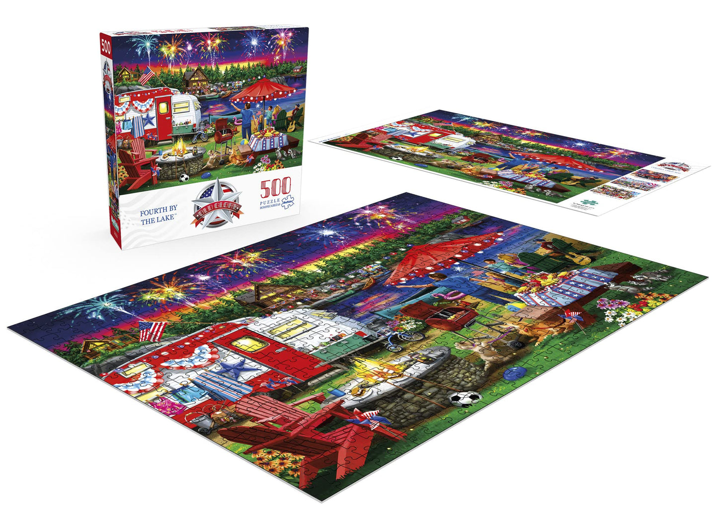 Buffalo Games 500 Piece Jigsaw Puzzle - Fourth by The Lake - Multi Color - Paper Material - Model 33207