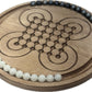 Surakarta Board Game - 9.5'' Roundabouts - Congkak - Sungka - Ayoayo - Adi -Traditional Marbles Games - Infinity Checkers - Made