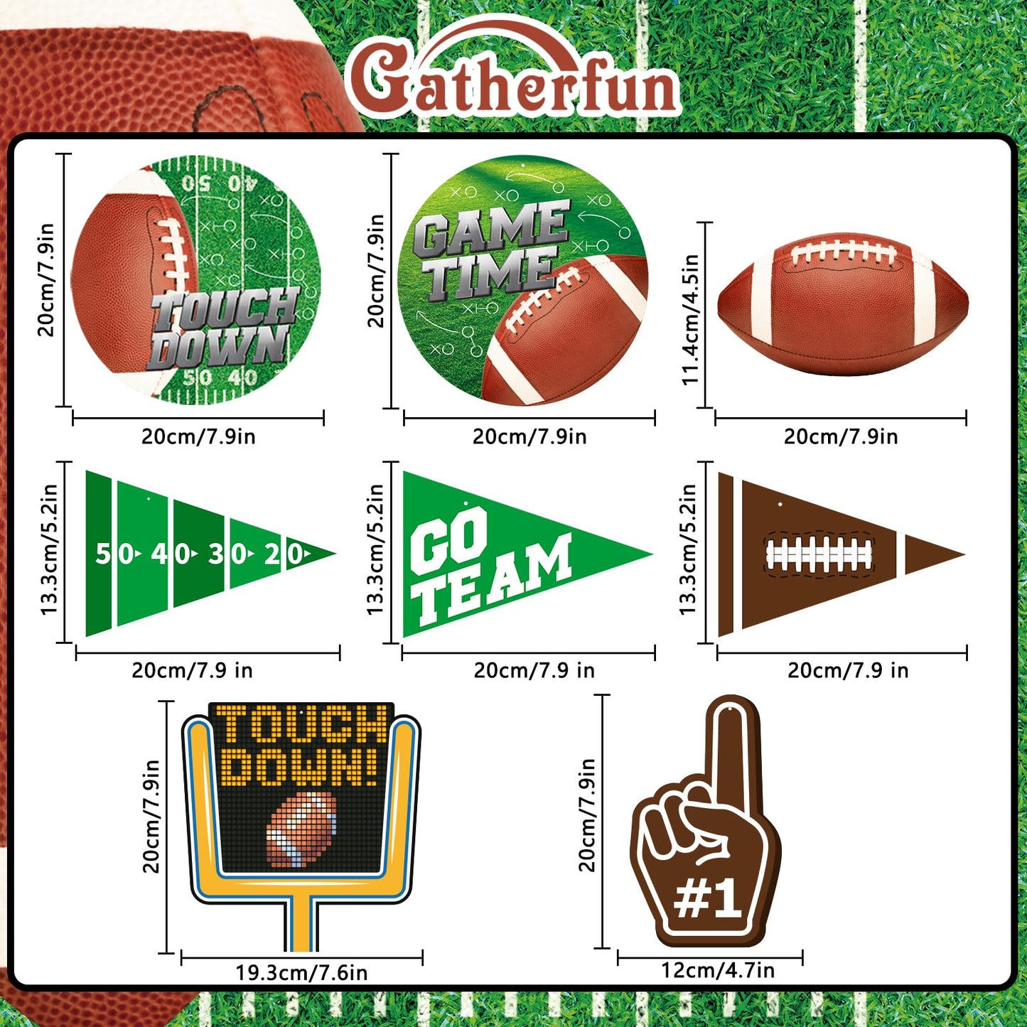 30 Pieces Football Party Decorations Football Hanging Swirl for Football Birthday Party Football Game Day Tailgate Party Supplie