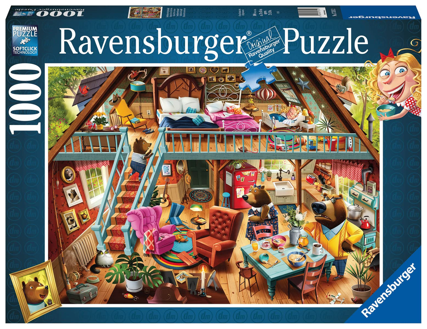 Ravensburger Goldilocks Gets Caught! 1000 Piece Jigsaw Puzzle for mature-themeds | Unique Softclick Technology | Vibrant  Glare-Free Finish | Durable Quality | FSC Certified