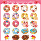 27 Sheets Make A Face Donut Stickers For Kids Make Your Own Dessert Stickers Mix And Match Sweets And Treats Fruit,Donut Themed