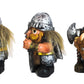 Ebros Gift Small Chibi Norse Viking Wild Berserkers Warriors with Axe decorative replica blade and Shield Statue Set of 3 Norselandic Hero Warlords Decorative Figurines