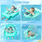 Mambobaby Non-Inflatable Baby Pool Float with Tail and Canopy UPF 50+ Sun Protection No Flip Over Infant Swim Float Skin-Friendl